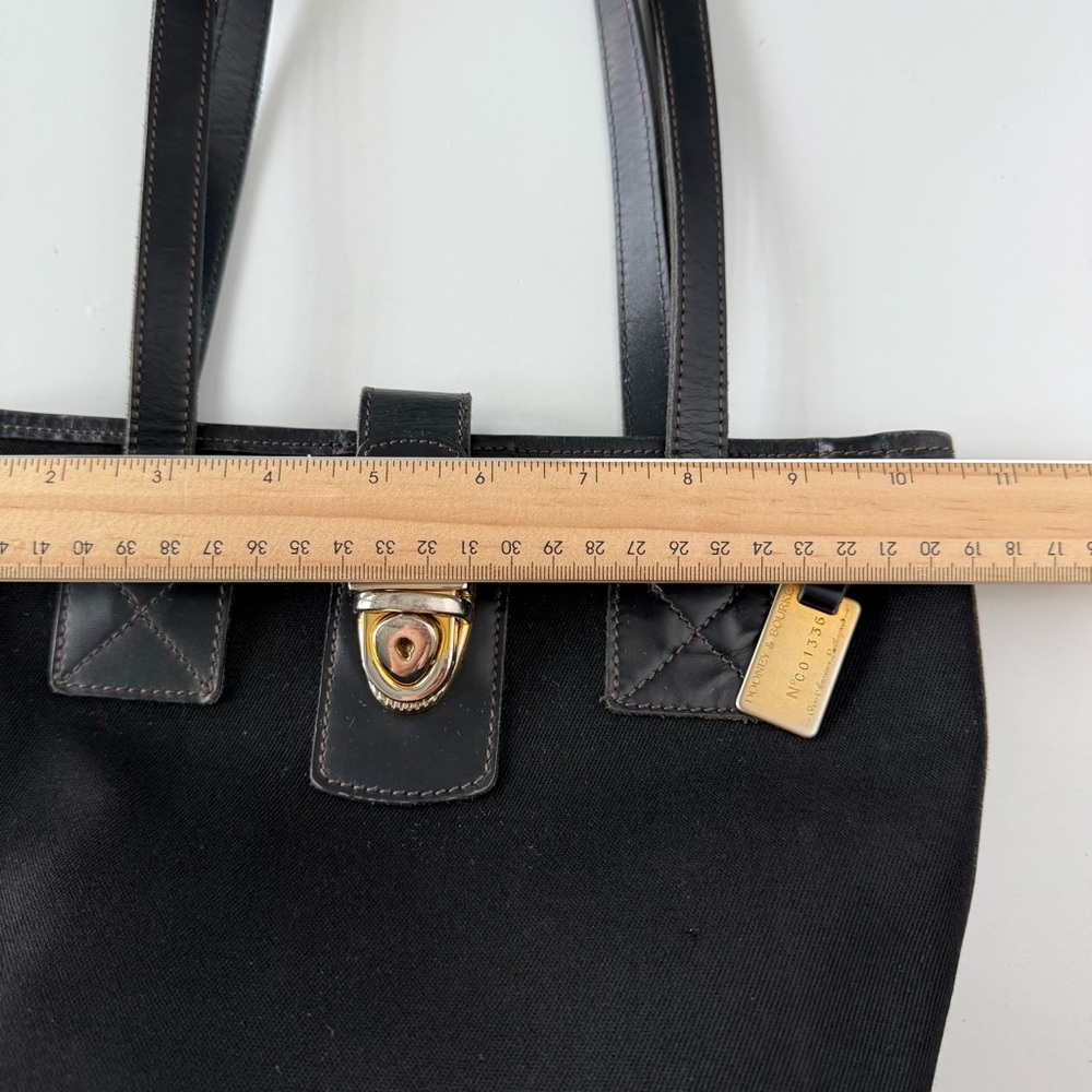Dooney & Bourke Vintage Black Canvas Tote Bag with Gold Accents - Picture 7 of 13
